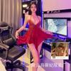 Lingerie Sexy Tamanho Grande Tiffany Verão Costas Nuas Tentação Renda Quente Transparente Borboleta Gola Alta Suspensor Camisola Puro Desejo