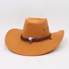 Cinturón de Piel de Vaca Sombrero de Vaquero Occidental para Hombres y Mujeres Primavera y Otoño Viajes al Aire Libre Montañismo Sombrero para el Sol Pradera Fotografía Sombrero para Montar a Caballo