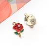 Suministro directo de fábrica de aleación 1 DIY gota de aceite buena suerte rosa doble colgante orquídea coche pendientes pulsera cadena accesorios