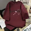 Nova Camiseta de Manga Curta de Verão para Homens, Pesada Casual Solta Tendência Estilo Americano High Street Resistente Camiseta de Meia Manga