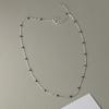Collar Geométrico Redondo de Frijol Negro de Plata Esterlina S925 Nalan Moda Coreana para Oficina Joyería para el Cuello Y01328