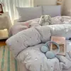 Juego de Ropa de Cama de Gasa de Doble Capa Clase A para Niños de Cuatro Piezas Modelo Nuevo 2025 Funda de Edredón Individual para Dormitorio Estudiantil Juego de Tres Piezas 3