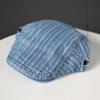 Sombrero para Hombre Primavera y Otoño Estilo Coreano Lavado Rayado Retro Sombrero de Visera Marca de Moda Estilo Japonés Gorra de Pintor para Exterior para Mujer