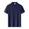 Camisa polo de secagem rápida com logo personalizado, tamanho grande, camisa cultural de comércio exterior, design estampado, gola de lapela, camisa polo masculina de manga curta de secagem rápida