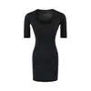 Vestido Corto de Manga Corta con Cuello en U y Volantes Estilo Chica Picante Deseo Puro para Mujer Verano Nuevo Estilo Sexy Bodycon Ceñido Falda Corta