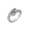 Anillo Vintage Chiba Plata Tailandesa Serpiente Patrón Hierba Tang Apertura Dedo Índice Exagerada Moda Regalo Personalizado para Pareja Hombres y Mujeres