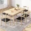 Mesa de comedor simple y moderna para apartamentos pequeños, adecuada para uso doméstico, restaurantes de comida rápida y espacios comerciales; mesa rectangular para propiedades de alquiler