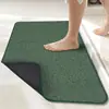 Alfombrilla de piso de color liso y lino sintético simple para baño y inodoro, de secado rápido, absorbente, resistente al desgaste y a prueba de polvo, de Amazon transfronterizo