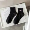 Calcetines de Oso Polar para Hombre, Nueva Colección Primavera/Verano, Calcetines Cortos Bordados de Dibujos Animados Shawn Yue, Calcetines Tobilleros de Algodón Negros y Blancos Deportivos de Moda Coreana