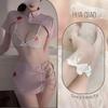 Lencería Sexy, No Necesita Quitarse, Coqueteo Apasionado en la Cama, Atractivo Uniforme de Enfermera Sexy con Tirantes para Pecho Pequeño Qqny Lencería Sexy para Mujer