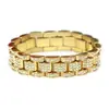 Pulseira estilo hip-hop com incrustação de diamantes europeus e americanos da Amazon, pulseira de moda masculina, suprimentos de joias
