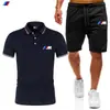 Conjunto de Shorts e Camiseta Manga Curta Masculino de Verão Novo Esportivo Casual Conjunto de Calça e Camisa POLO Em Estoque