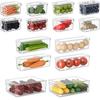 Juego de 10 Piezas de Cajón para Verduras de Refrigerador Transfronterizo Caja de Almacenamiento Apilable para Refrigerador con Tapa Contenedor Transparente Refrigerado para Frutas y Verduras