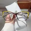 Óculos de leitura color block estilo europeu e americano gatinho para mulheres, óculos florais modernos e estilosos de alta definição anti-luz azul para idosos