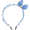 Diadema Infantil Fresca Fruncida Paquete de Perlas para Niña Tarjetas de Pelo Antideslizantes Cuadriculadas Diadema con Lazo de Princesa