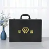Caja de Embalaje para Copas de Vino, Caja de Almacenamiento para Dispensador de Vino, Caja Portátil de Piel Sintética con Forro Estampado en Oro, Caja de Regalo de Alta Gama con Algodón Perlado, Caja de Exhibición