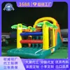 Equipo de Aventura Inflable, Obstáculos Inflables Multinivel con Temática de Jungla Tropical, Instalaciones Interactivas para Team Building al Aire Libre