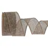 63mm Europeu e Americano clássico cor sólida imitação linho fita de linho rolo guirlanda material para laço tira de jardinagem à vista 10Y