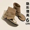 Versión de Piel de Vaca de las Nuevas Sandalias de Plataforma con Cuña de Moda para Mujer Verano 2026 con Botines Cortos Estilo Romano