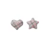 Corazón de Tela Rayada Fresco y Sencillo Botones de Estrella de Cinco Puntas Accesorios para el Cabello DIY Ropa Accesorios para Zapatos Accesorios para Fundas de Teléfono