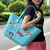 Bolsa de Playa Eva para Exteriores Europea y Americana, Bolso de Mano con Accesorio Personalizable DIY, Gran Capacidad, Impermeable, Bolsa Personalizada con Agujeros Perforados