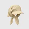 Pañuelo para la cabeza estilo Jennie con correa, Versión coreana para mujer, Sombrero de protección solar transpirable de secado rápido en color liso para primavera y verano
