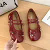 Zapatos Planos Mary Jane Estilo Ballet Dulce 2026 Otoño Nuevos Versátiles Doble Correa Franceses de Corte Bajo Mary Janes para Mujer
