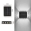 Luz lavaluces de pared exterior para villa, luz solar decorativa para jardín y patio, farola solar integrada de pared con batería de larga duración