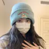 Coreia do Sul Bonito Filhote De Cachorro Bordado Chapéu De Malha Das Mulheres Inverno Novo Chapéu De Lã Quente All-match Casual Proteção Da Orelha Chapéu Frio para Homens