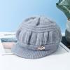 Chapéu de Outono e Inverno para Mulheres de Meia-idade e Idosas Estilo Ocidental Moda com Forro de Lã Tricotado Grosso Lã Capuz de Saída Gorro Quente