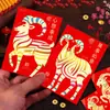 2027 Año de la Oveja Sobre Rojo Nuevo Creativo Dibujos Animados Oveja Dorada Zodiaco Festival de Primavera Sobre de Dinero de la Suerte Bolsa Pequeña de Sobres Rojos de Año Nuevo