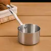 Taza de salsa de acero inoxidable 304 con asa, plato de salsa para bistec estilo occidental, tazón pequeño para salsa para mojar, con plato para vinagre, recipiente para salsa para mojar