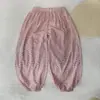 Pantalones frescos de rayón de 40 unidades para niños, pantalones frescos de verano para niñas, pantalones casuales ligeros y suaves, pantalones anti-frío estilo verano