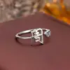 Anillo con Apellido de Plata de Ley 925 para Mujer, Nuevo Diseño de Nicho en Forma de Corazón, Anillo Abierto para Dedo Índice, Regalo Versátil