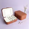 Em estoque cinto de couro PU caixa de armazenamento de joias com espelho bolsa de acessórios estilo ins caixa para colar longo anel brinco caixa de exposição