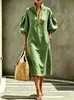 Vestido recto de manga abullonada con media cremallera y cuello alto estilo europeo y americano transfronterizo, vestido casual de mujer de longitud media multicolor con un diseño elegante