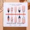 T932 Estampado de Leopardo Flor Fresca Corto Almendra Puntiagudo Pedrería Nude Negro Leopardo Francés Pintado a Mano Orquídea 3D Uñas Postizas Suave