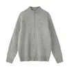 Nova coleção de outono: Suéter de tricô trançado estilo Old Money com zíper, cardigã de tricô casual oversized unissex