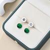 Pendientes de circonita con colgante de diamante y copa retro de moda europea y americana, pendientes sencillos de temperamento a la moda, pendientes de nicho que combinan con todo.