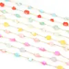 Cadena Asimétrica de Caracol Herradura 4-5mm que Conserva el Color Cadena Hecha a Mano Cadena de Cuentas con Concha de Ojo de Gato de Acero Inoxidable Accesorios para Joyería DIY