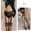 Meias Qianai Sexy Peça Única com Suspensórios de Renda, Ultrafinas, Sexy, Transparentes e Tentadoras, Bumbum Aberto e Exposto Sem Tirar