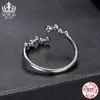 Anillo Abierto Elegante de Burbuja de Moissanita Brillante S925 Plata de Ley Aifula Chapado en Platino Ajustable Anillo para el Día a Día para Mujeres