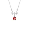 Collar de Plata de Ley S925 con Gema de Gota de Agua y Corona, Cadena Clavicular de Amatista y Peridoto de Lujo Ligero, Joyería de Gama Alta de Nicho