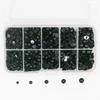 Caja de Juguete al por Mayor Accesorios Plástico Todo Negro Fondo Plano Ojos Ojos para Arte Ojos de Frijol Negro Ojos de Tornillo Todo Negro Caja DIY