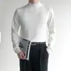 Suéter Masculino Liso Slim Fit com Gola Meia-Alta 2026, Casual Versátil Outono/Inverno Nova Camisa Base de Tricô de Manga Longa para Casais
