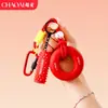 Anillo de Silicona para Agarre de Fuerza de Fitness Llavero Descompresión Rodillo Portátil Entrenador Simple Fortalecedor de Agarre de Cinco Dedos Colgante para Bolsa Deportiva