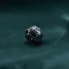 Plata de Ley S925 Cuentas Redondas del Dios Amarillo de la Riqueza Pulsera Juguete Estilo Tíbet Cuentas Espaciadoras Pulsera de Cuerda Trenzada Hecha a Mano DIY Accesorios Cuentas Sueltas Plata