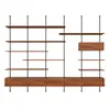 Estantería de Madera Maciza de Múltiples Niveles para Sala de Estar Minimalista Moderna con Columna de Diseño Estilo Vintage Estantería de Exhibición de Piso a Techo