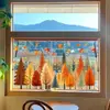BRUP estilo pastoral escenario de otoño árbol pegatinas de ventana atmósfera de otoño pegatinas electrostáticas para ventana de vidrio HS-JD5576E