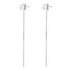 Plata de ley 925 perla natural línea de oreja femenina red caliente chica ins alto sentido borla aretes largos cadena hueso de serpiente al por mayor